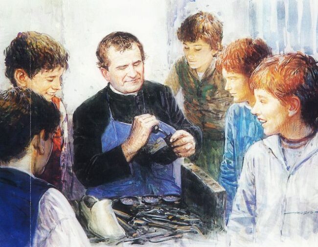 DON-BOSCO-MENDING-SHOES