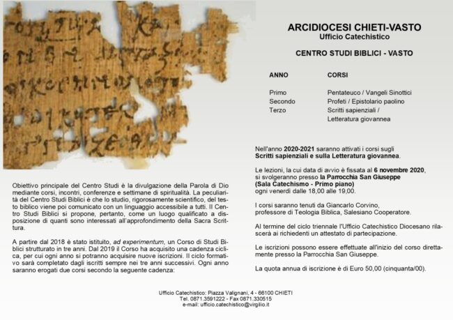 centro studi biblici 2020